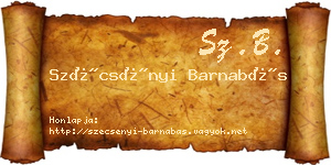 Szécsényi Barnabás névjegykártya