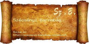 Szécsényi Barnabás névjegykártya