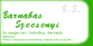 barnabas szecsenyi business card